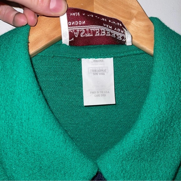 Castleberry Blazer Jacket Women's Size 8 US Emerald Green Navy Wool Vintage - Picture 8 of 11
